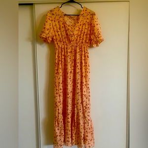 Pink Floral Maxi Dress